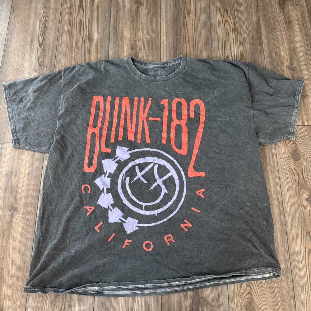 Blink 182 California Crappy Punk Rock Graphic Oversized Gray T-Shirt Sz L/XL